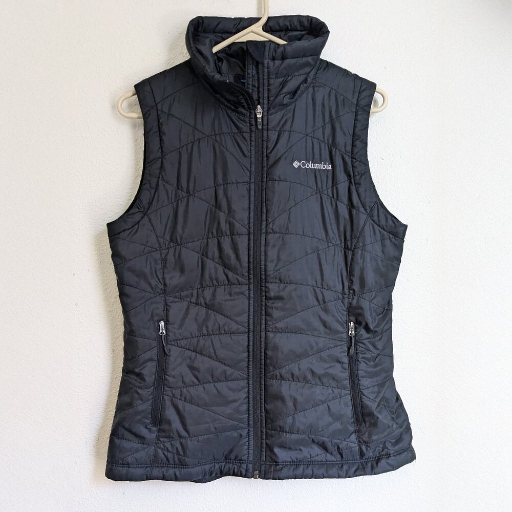 Columbia Omni-Heat Black Puffer Vest Women’s Size M – Lightweight & Warm